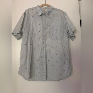 Casual Nautical Print Button-Down Shirt